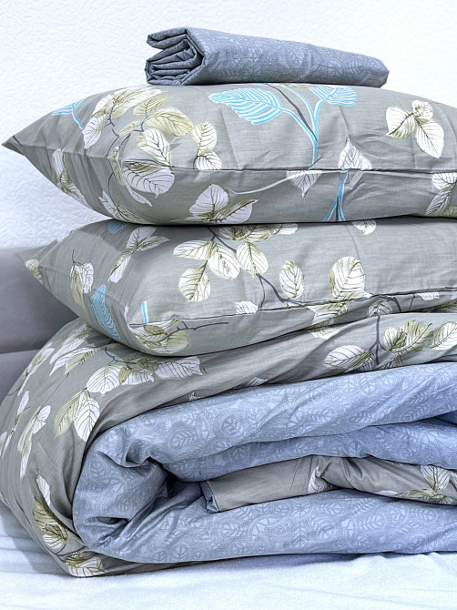 Ecotton Комплект постільної білизни Ecotton полуторний 150х215 см сатин зелений (рис. 24304) Коломыя - изображение 3