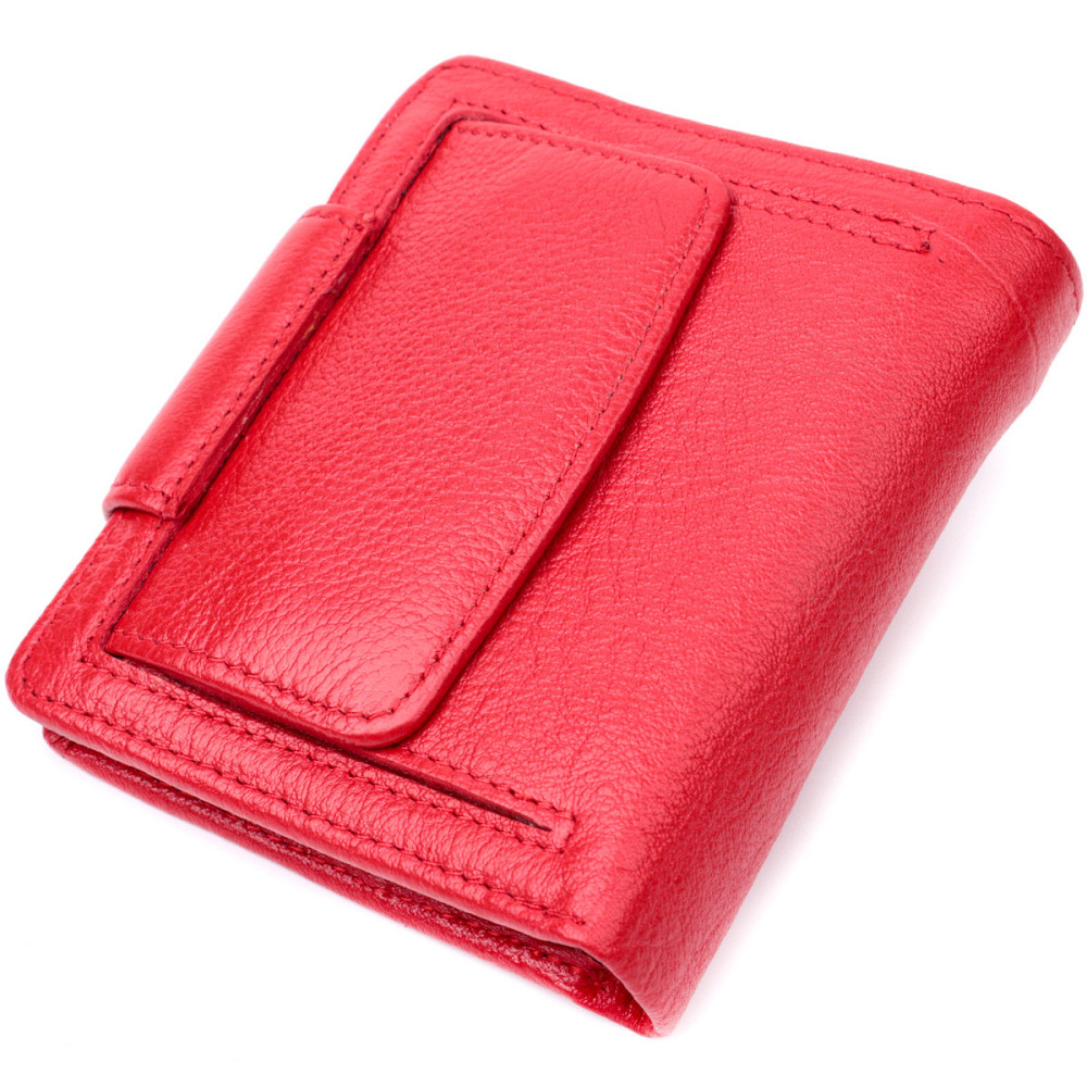 Женский яркий кошелек вертикального типа из натуральной кожи Красный (ST Leather) Киев - изображение 6