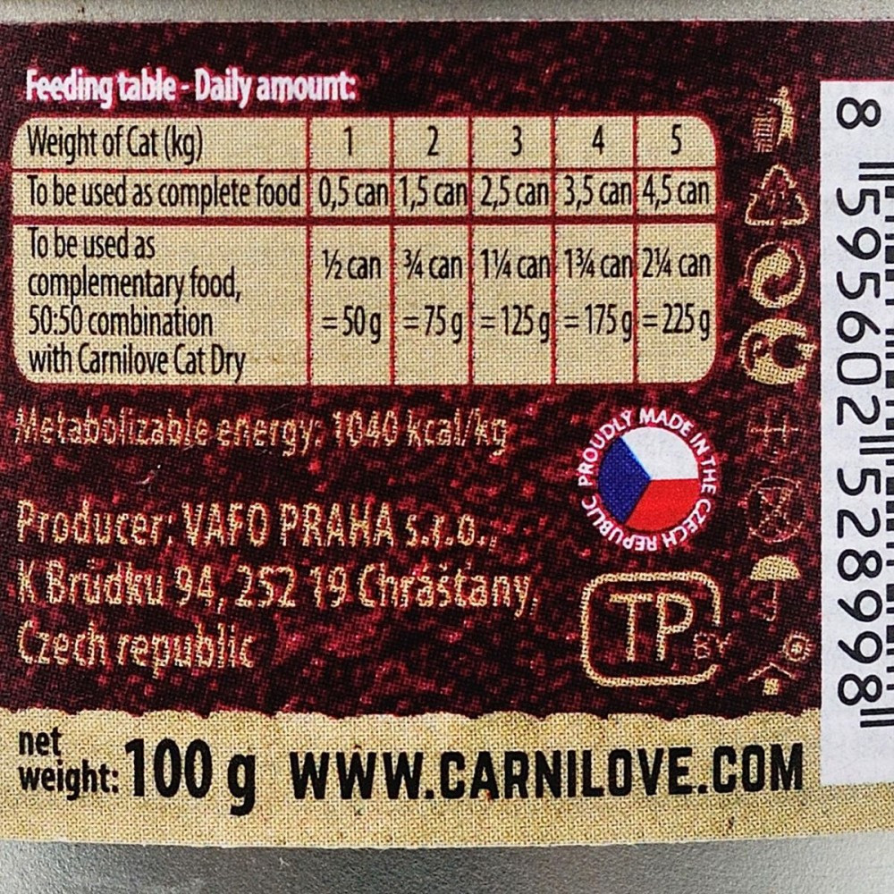 Корм вологий Carnilove Cat k консерви для дорослих котів з індичкою та лососем 100 г Київ - фото 5