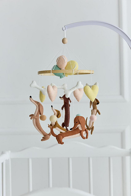 Дитячий мобіль на ліжечко для немовлят WoollyFox "Кумедні такси" Київ - фото 4
