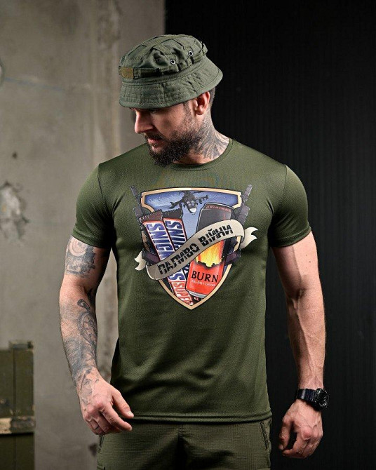 Тактична потовідвідна футболка Паливо oliva ПП7724 Одеса - фото 1