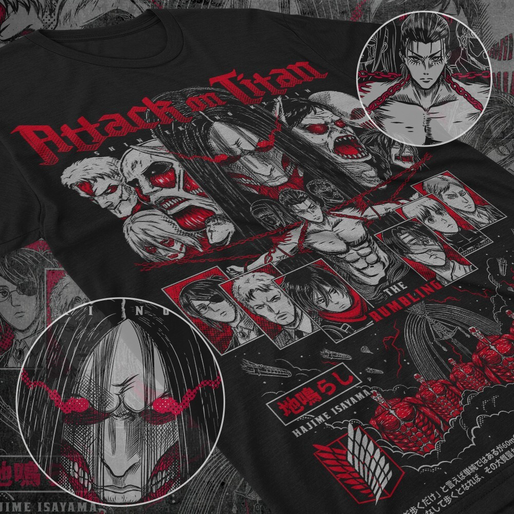 Футболка мужская аниме Атака титанов оверсайз (S/M/L) Черний AnimeJ0828 Днепр - изображение 1