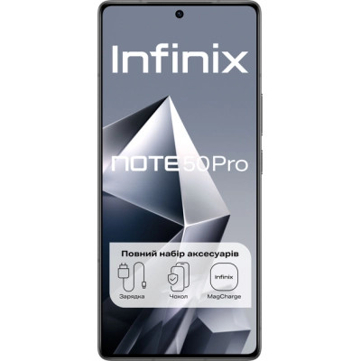 Мобильный телефон Infinix Note 50 Pro 12/256Gb Shadow Black (4894947068355) Винница - изображение 2