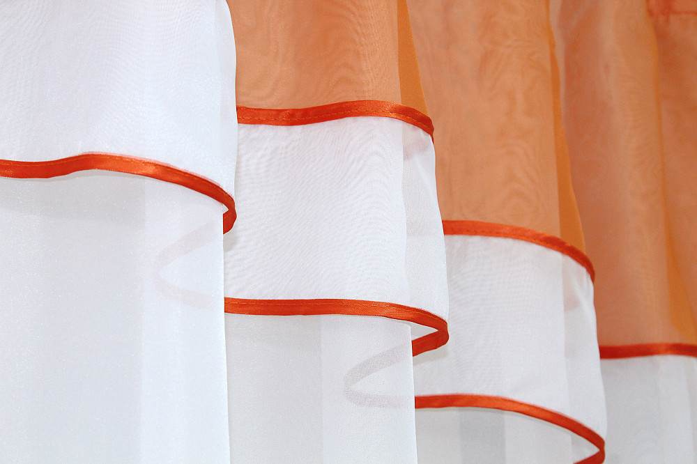Кухонная гардина VR-Textil № 036к арка белый с оранжевым 280х170 см (52-0466) Киев - изображение 4