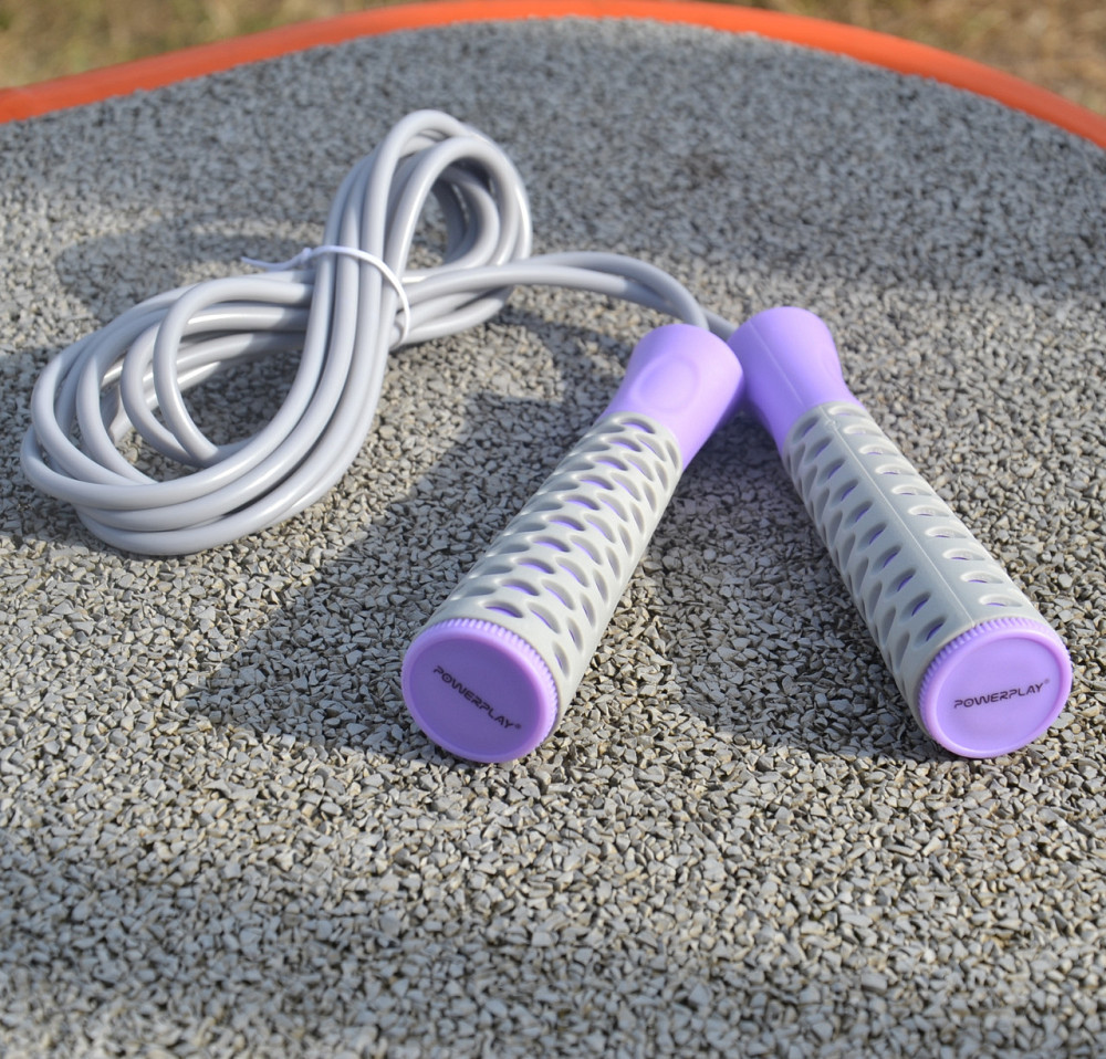 Скакалка PowerPlay 4206 Jump Rope PRO+ Сіро-фіолетова (2,75m.) Кам'янське - фото 10