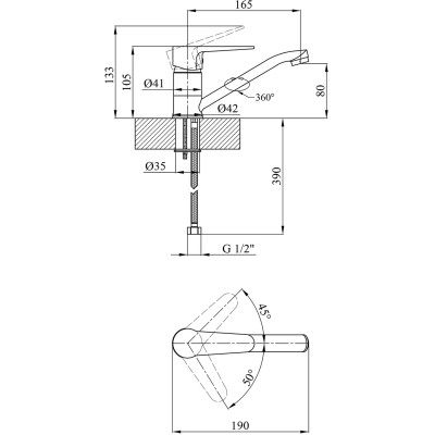 Змішувач Kroner Elbe-C012 (CV023576) Вінниця - фото 7