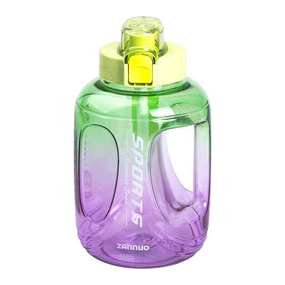 Yiwu Пляшка для води спортивна 1.6 л пластикова з трубочкою з ремінцем 22 см Зелена HP-14-35GR Коломыя