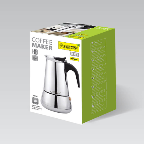 Кавоварка гейзерна 300мл (6 порцій) нержавіюча сталь MR-1660-6 Maestro Житомир - изображение 2