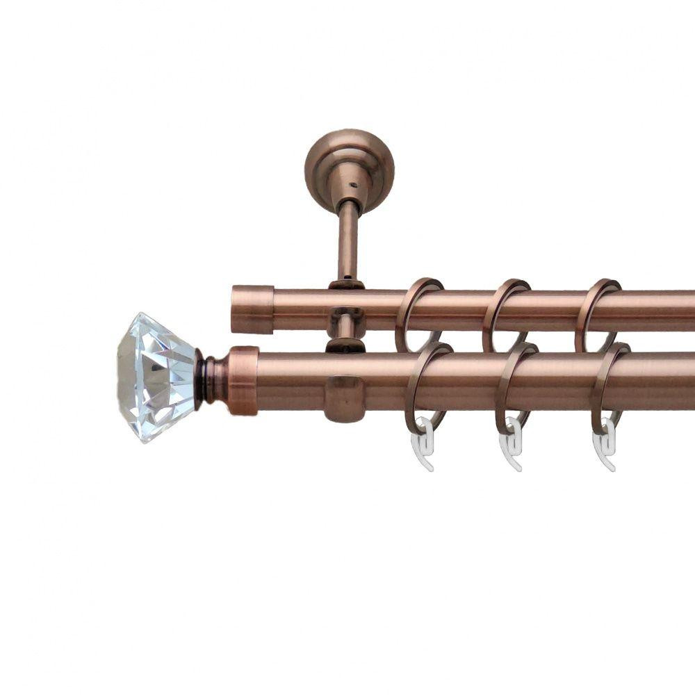 Карниз Orvit Спектралія металевий дворядний відкритий гладка труба кільце фасонне металеве  Мідь 25\16 мм 140 см (6948899) Львів - фото 1