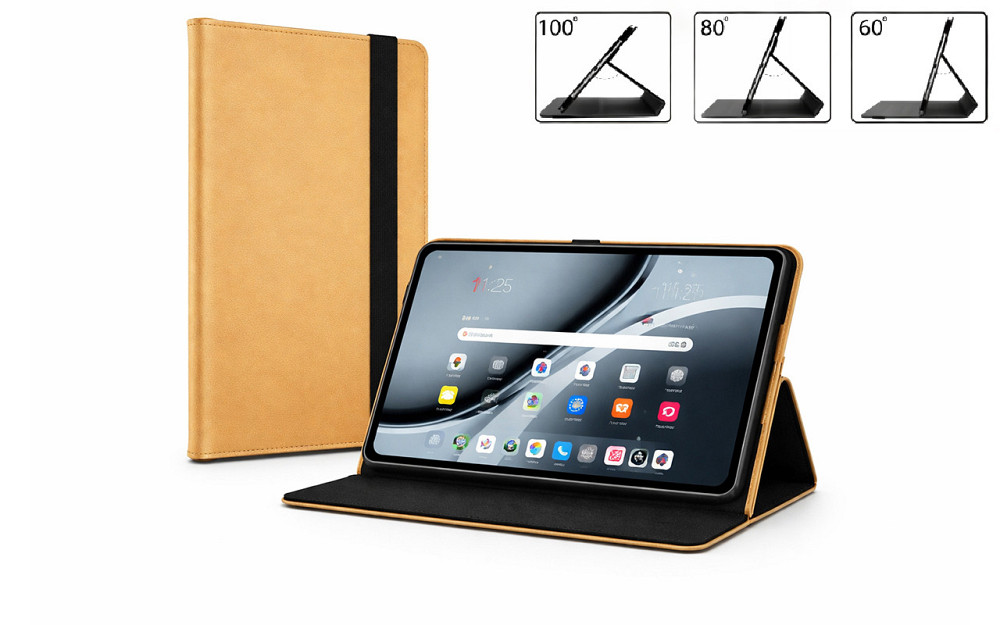 Чохол-книжка PlastGuard для Cubot Tab 20  – еко-шкіра, рамкова фіксація планшета, колір Чорний Золото Київ - фото 1