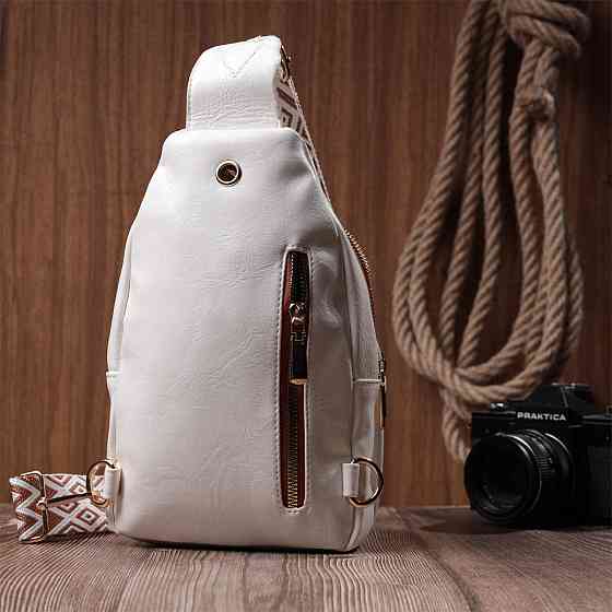 Жіноча сумка з однією лямкою через плече з гладкої екошкіри Vintage 22768 Білий Київ