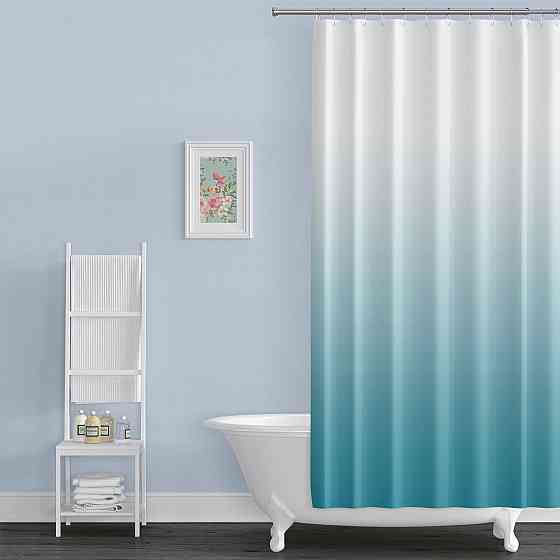 Шторка для ванной комнаты Bathlux 180 x 180 люкс качество с водоотталкивающим покрытием, Бирюзовый градиент Каменец-Подольский