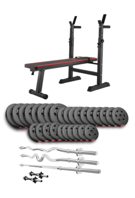 Набір Hop-Sport Premium 173кг з лавою HS-1080, штангами та гантелями Київ - фото 1