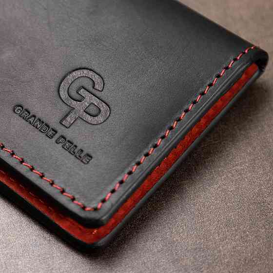 Шкіряна вінтажна обкладинка для прав Чорний (GRANDE PELLE) Київ