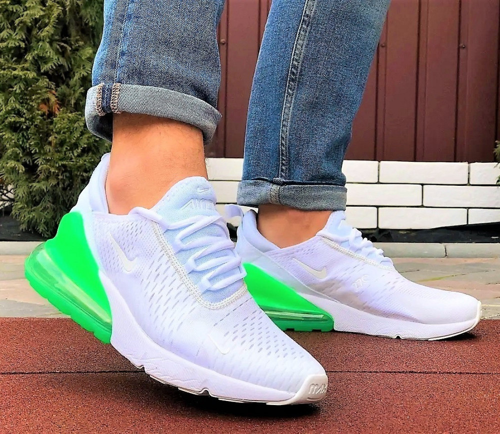 Кросівки Nike 270 Чоловічі Білі з Амортизацією Зелені Найк (розміри: 42,43,44,45) Дніпро - фото 9