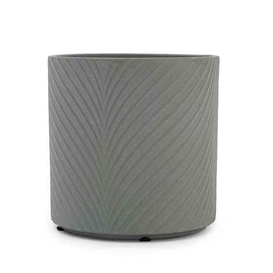 elemi Кашпо для квітів керамічне elemi "Листок" (темно-зелений) 13" круглий 1,3 л Коломыя