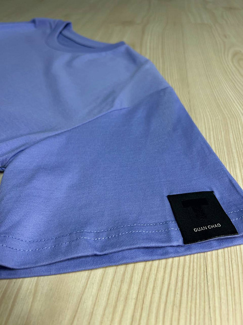 Футболка женская A-N 26075 оверсайз базовая с нашивкой, сиреневый, one size Киев - изображение 7