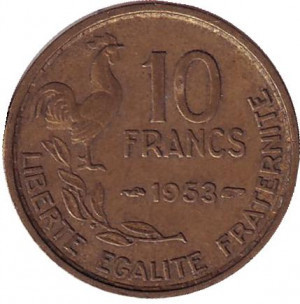 10 франков. 1954 год, Франция. Полтава - изображение 1