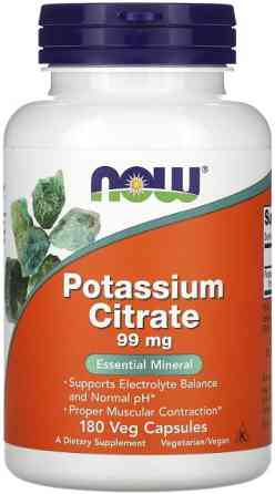 Калій цитрат Now Foods Potassium Citrate 99 мг 180 вегетаріанських капсул Київ