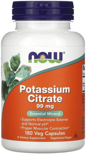 Калій цитрат Now Foods Potassium Citrate 99 мг 180 вегетаріанських капсул Київ - фото 1