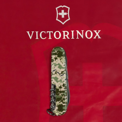 Нож Victorinox Huntsman Army 91 мм Піксель + Лого (1.3713.3_W3941p) Винница - изображение 5