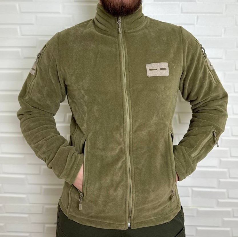 Мужская флисовая кофта Flas Polar с велкро под шевроны и патчи Песочный, M Винница - изображение 1