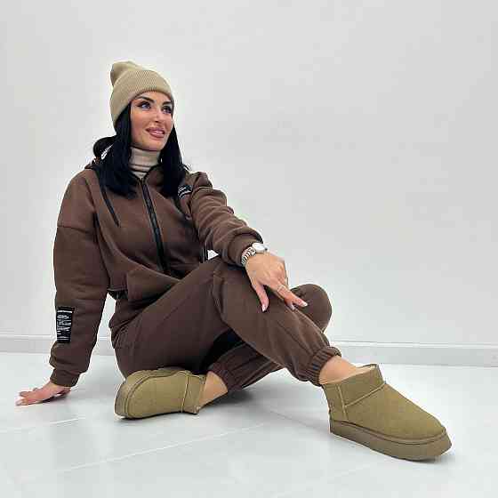 Жіночий спортивний костюм з нашивками "Walker" оптом | Батал Шоколадний, 54-56 Київ