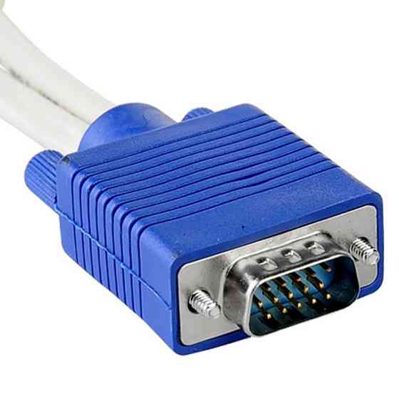 Комутатор VGA 1 на 2, спліттер VGA з феритовими фільтрами, розгалужувач сигналу для моніторів, кабель VGA 25 см Київ