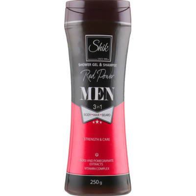 Гель для душу Shik 3 в 1 Men Red Рower 250 г (4820023369146) Вінниця - фото 1