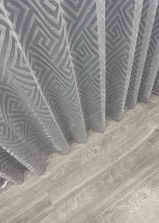 Тюль жакард, колекція "Ромб Меандр" колір сірий 1558т Київ