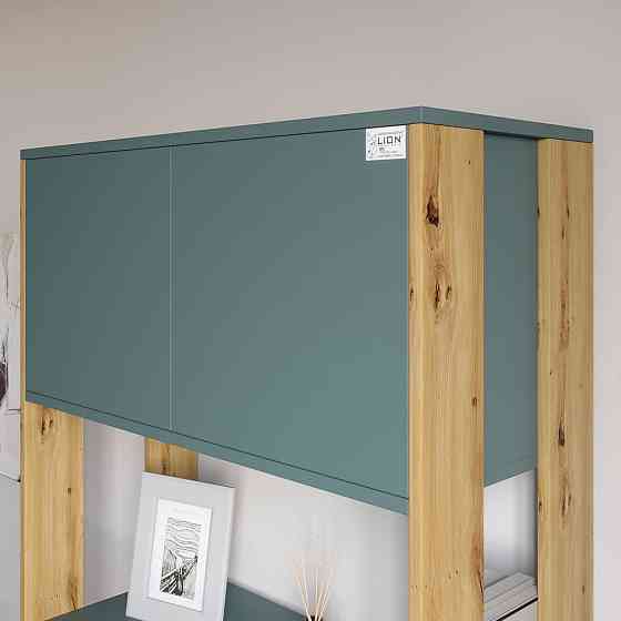 Модуль-2 стеллаж со столом и полками LION Нобу Нимфея Альба/Дуб Артизан (LION-042454) Львов