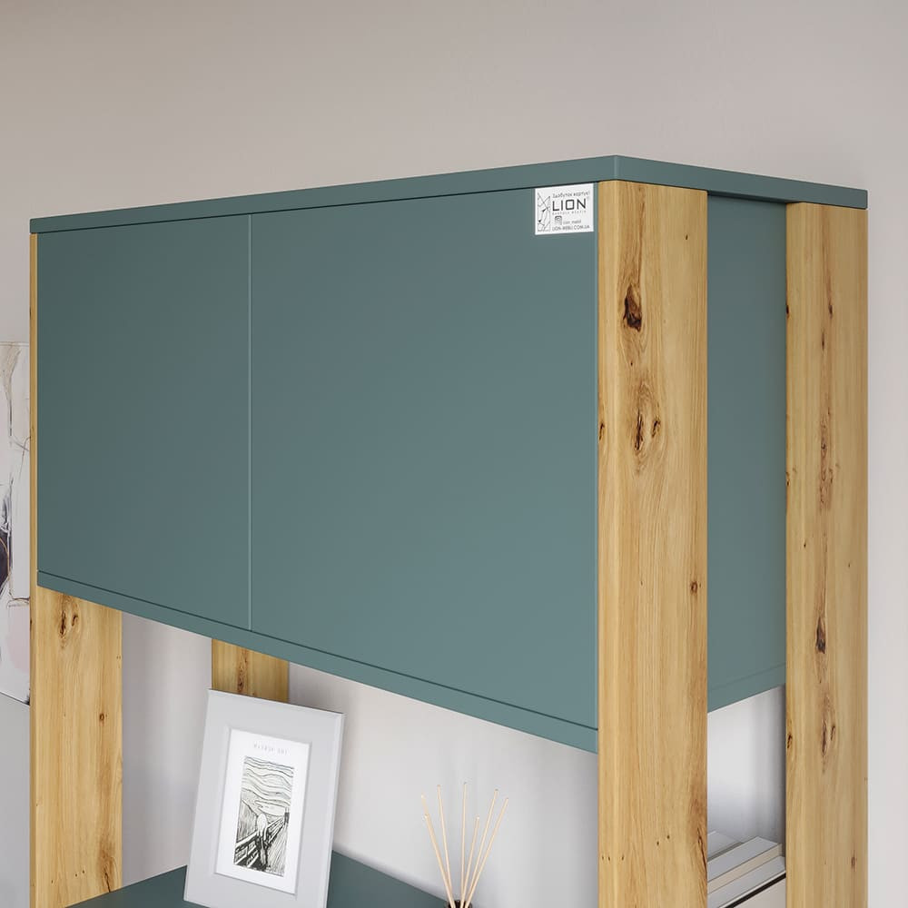 Модуль-2 стеллаж со столом и полками LION Нобу Нимфея Альба/Дуб Артизан (LION-042454) Львов - изображение 3