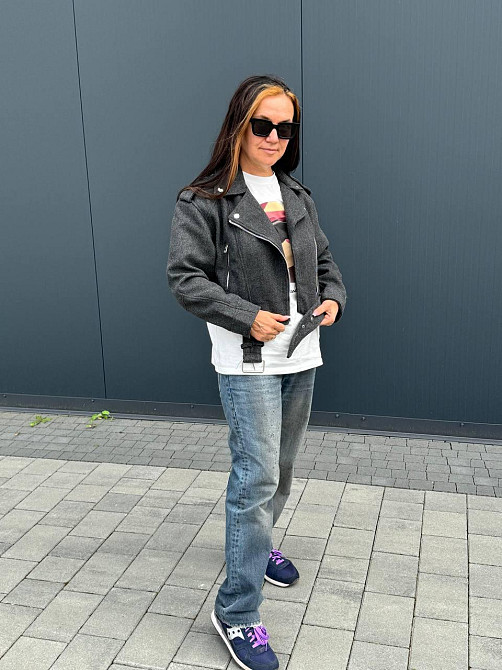 Женская куртка косуха кашемир Серый M Харьков - изображение 6