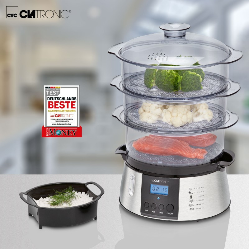 Пароварка багаторівнева із ЖК-дисплеєм Clatronic DG (3547) Потужність 800 Вт Нововолинськ - фото 9