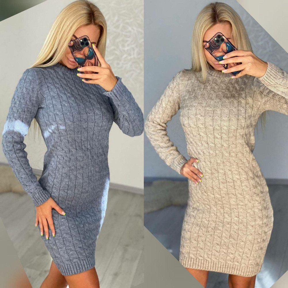 Женское стильное вязаное платье туника зигзаг.  42-48р. Київ - фото 1