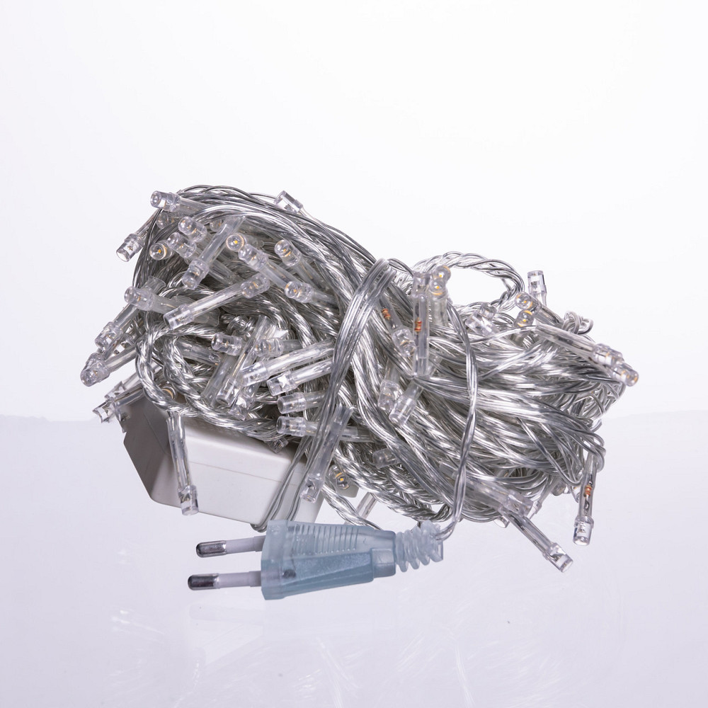 Новорічна гірлянда кімнатна нитка 10 м 120 LED кімнатна гірлянда білий провід Жовте світло W120LED10MWY Коломыя - изображение 4