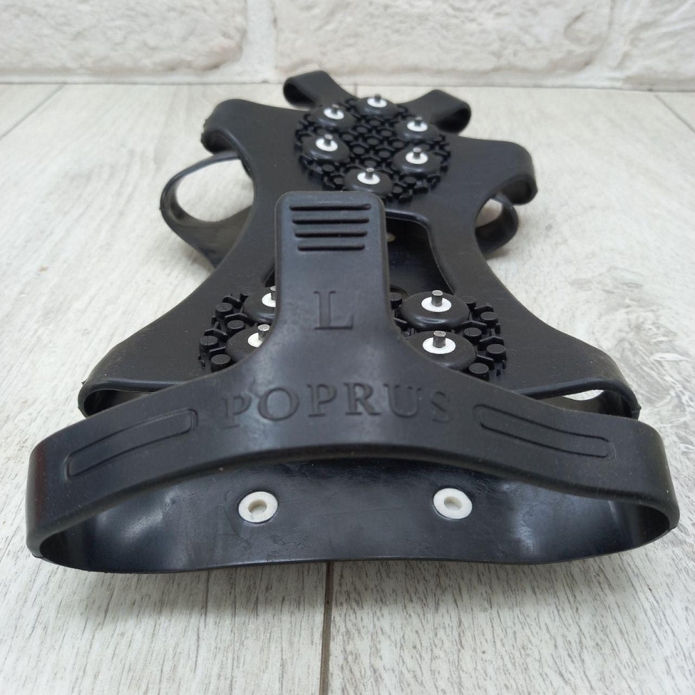 Льодоступи зимові зі сталевими шипами, розмір 38–43, 10 шт — накладки проти ковзання для взуття, льодоходи Харків - фото 3