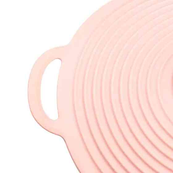 TS Kitchen Багаторазова силіконова кришка для каструлі універсальна 32 х 28 см рожева HP34541L Коломыя