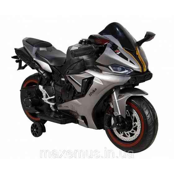 Детский электромотоцикл на аккумуляторе электрический мотоцикл для детей мотобайк 1900S серый Мостиська