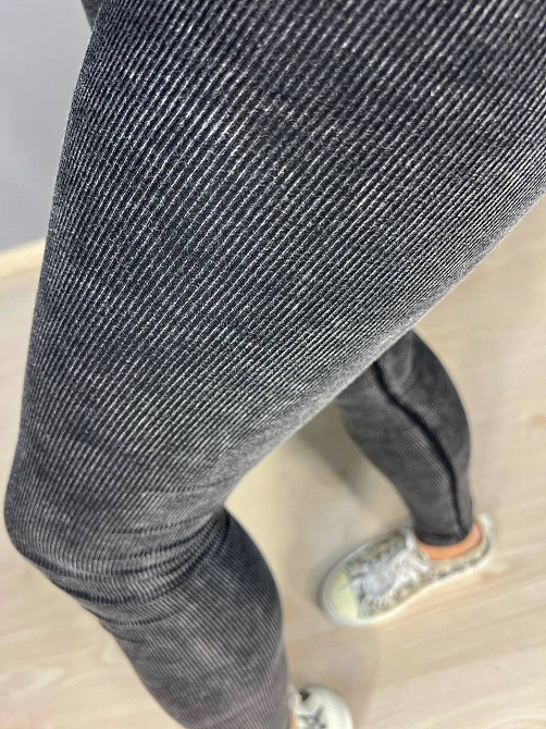 Лосини жіночі A-N 23060 рубчик варка тай дай тонкі трикотажні графіт, графіт, M Київ - фото 10