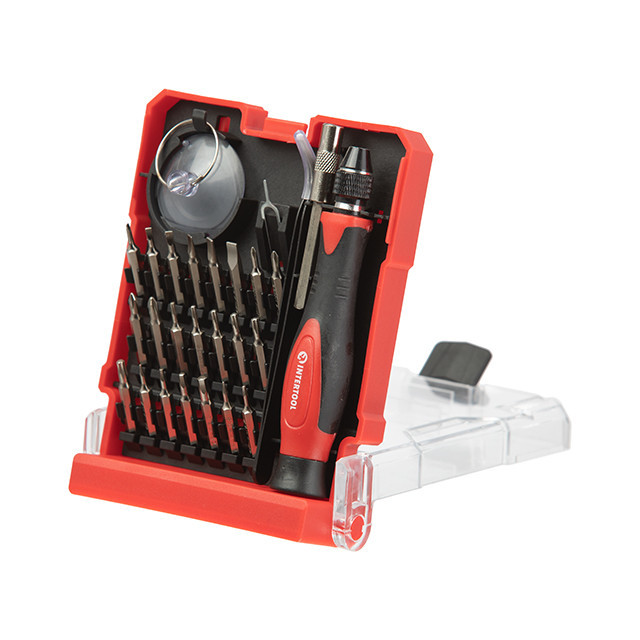 Викрутка прецизійна з комплектом насадок, 29 од., Cr-V INTERTOOL VT-3336 Київ - фото 7