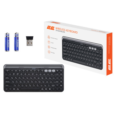 Клавиатура 2E KS250 Wireless USB/Bluetooth UA Black (2E-KS250WBK_UA) Винница - изображение 3