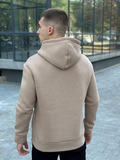 Тепле чоловіче худі на флісі з капюшоном пісочне Pobedov 008 ЗИМА Київ - фото 2