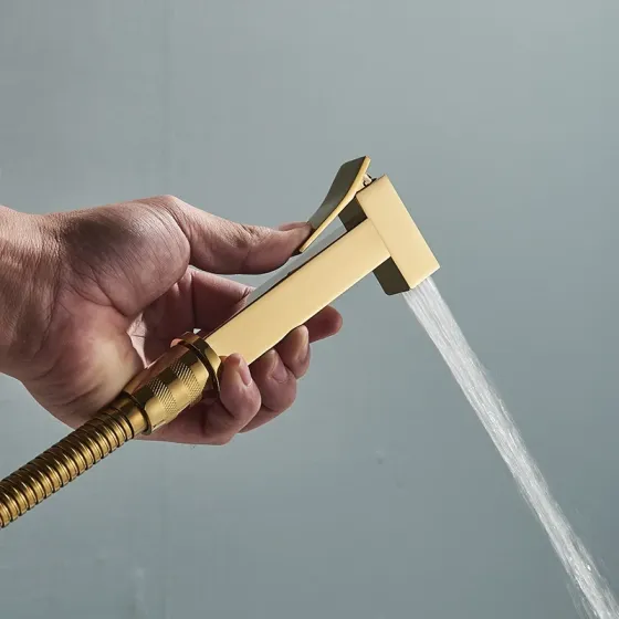 Смеситель для гигиенического душа скрытый Haiba KUBUS 002 (INNER) BRUSHED GOLD матовое золото (HB9625) Черновцы