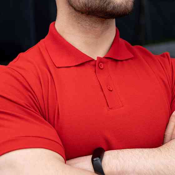 Чоловіча футболка поло червона Pobedov Loft Київ