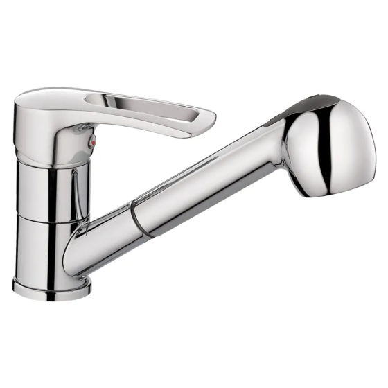 Смеситель для кухни Haiba Hansberg 014 c выдвижной лейкой (HB0208) Киев