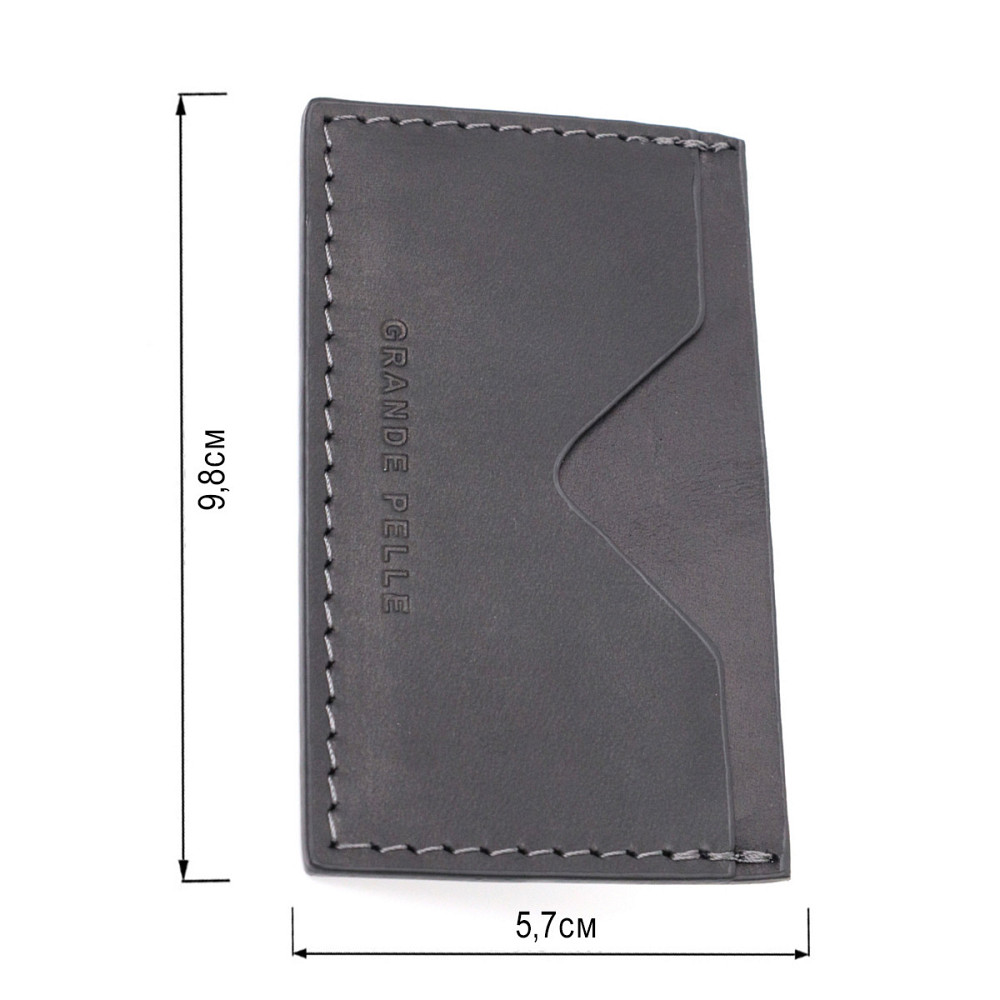 Практичный кард-кейс из натуральной кожи GRANDE PELLE 11665 Черный Киев - изображение 8