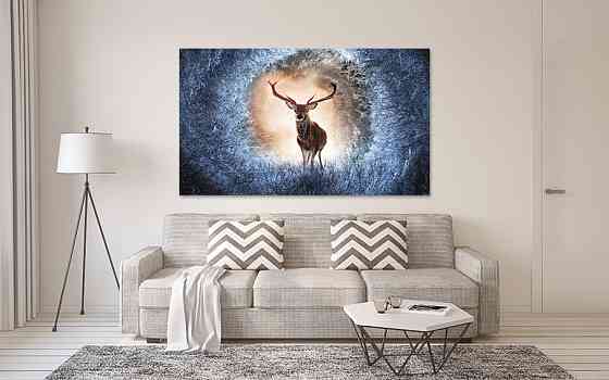 Картина полотно  у вітальню / спальню     Олень       MLP_146  ( 60х30см ) 80х160см Київ
