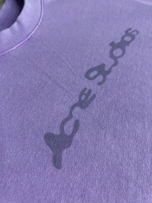 Футболка женская A-N 27039 вареная тай-дай оверсайз хлопок с надписью, сиреневый, one size Киев - изображение 2
