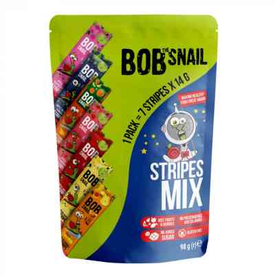 Цукерка Bob Snail асорті страйпи фруктово-ягідні 100 г (4820219343851) Вінниця